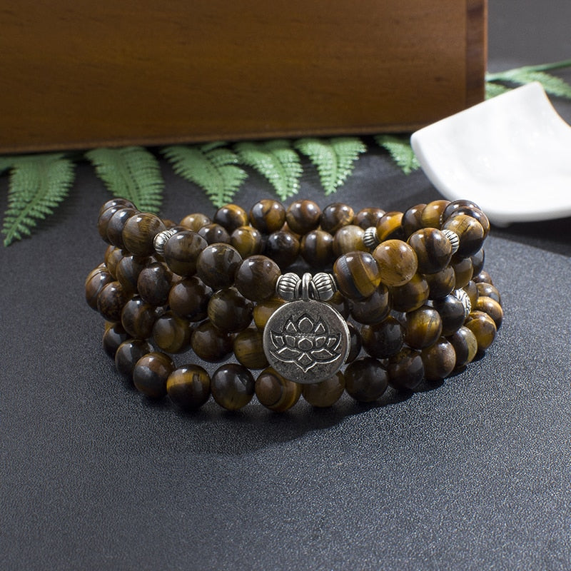 8mm Natural Yellow Tiger Eye Beaded Bracelet