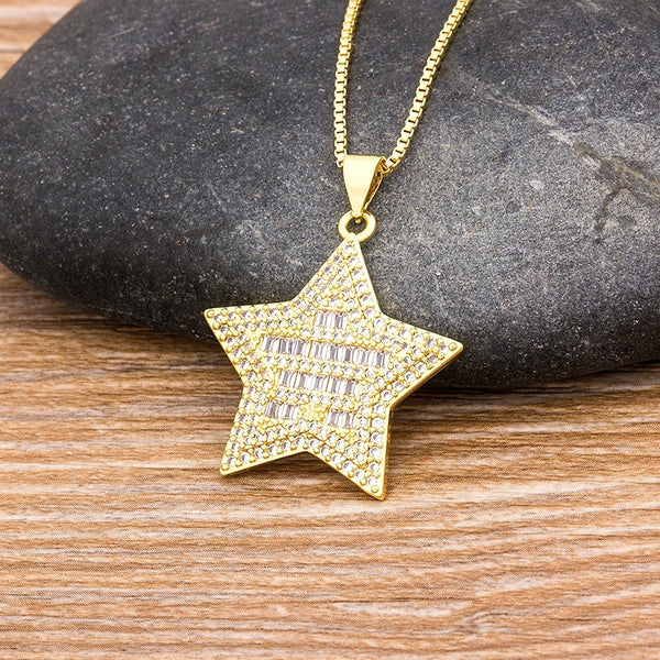 Top Selling Classic Star Shape Necklace Charm Chain Choker Rhinestone Statement Necklace