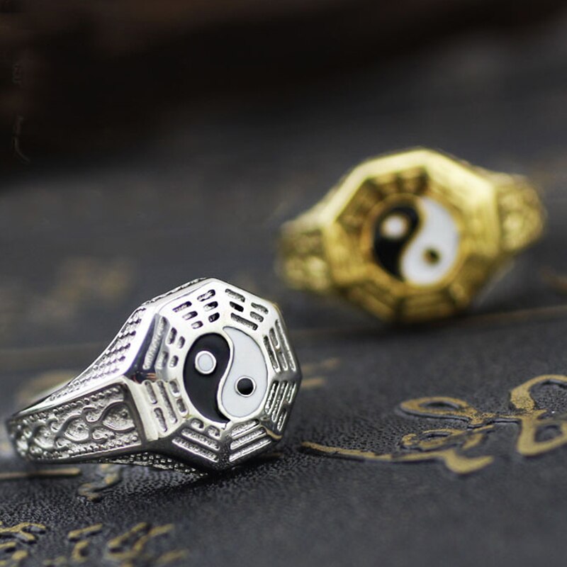 Chinese Style Gossip Yin Yang Symbol Rings for Men