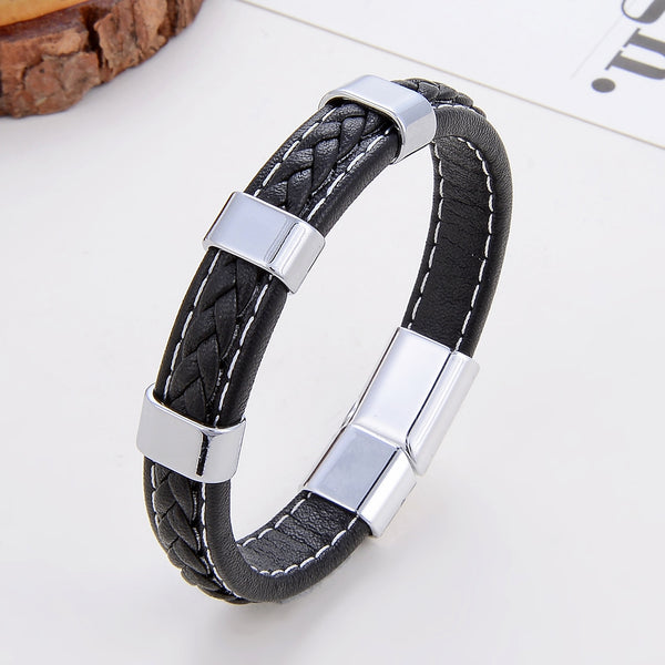 Classic Braided Leather Bracelet For Women Zinc Alloy Metal Mens Jewelry Bracelets