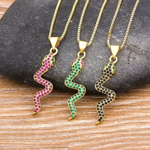 New Design Red/Black/Green Colors Chain Snake Necklace