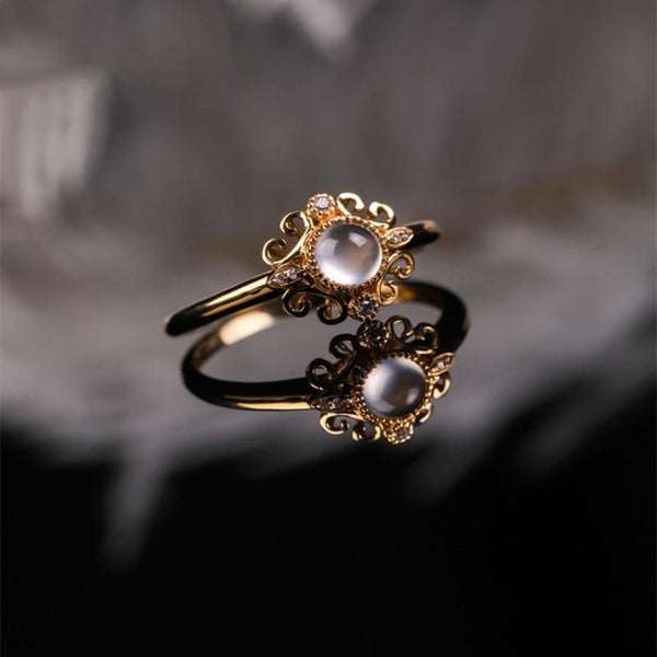 New original diamond wrapped ice white egg noodles opening adjustable ring