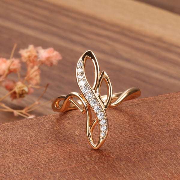 Trendy 585 Rose Gold Zircon Rings