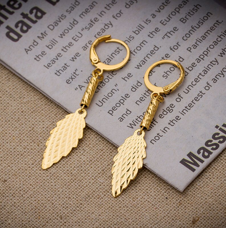 Arabic wedding Gold Color jewelry Dubai Earrings for women