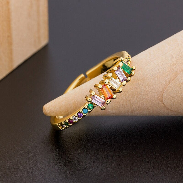 New Arrival 12 Styles Rainbow Crystal Rings for Women A