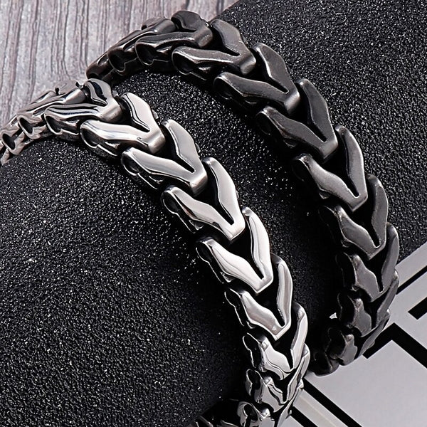 12MM Stainless Steel Link Chain Men On Hand Bracelet Wrist Bracelets For Men