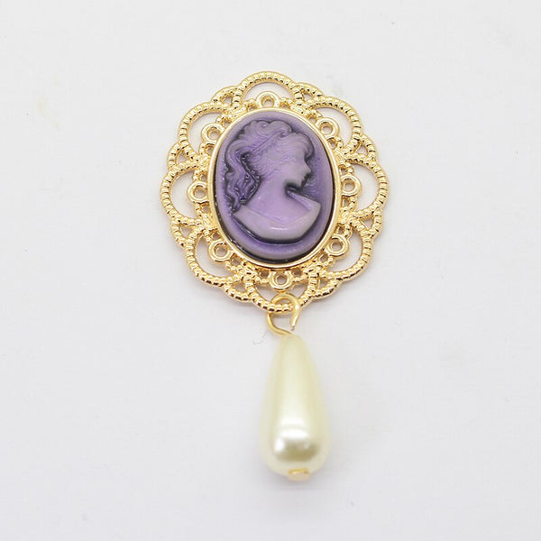 Water Drop Pearl Brooch Button 5pcs/Lot47x25mm Sewing Alloy Button