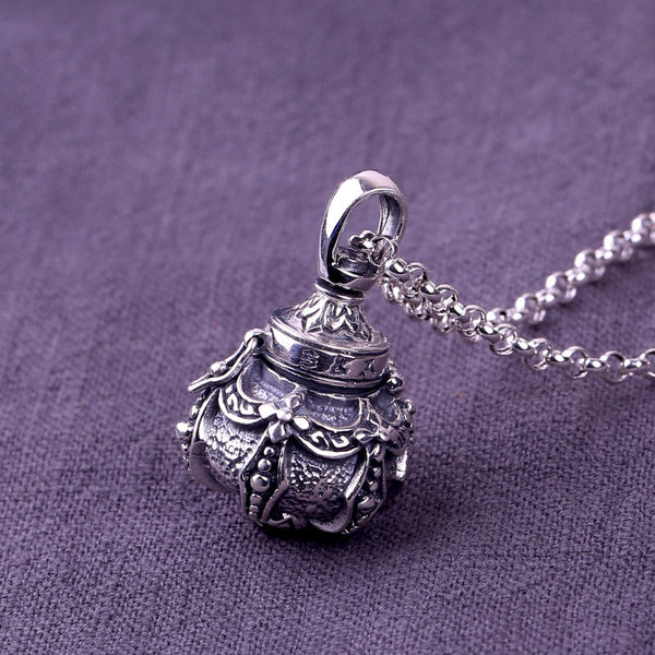 Silver Taishang Laojun Alchemy Furnace Openable Pendant