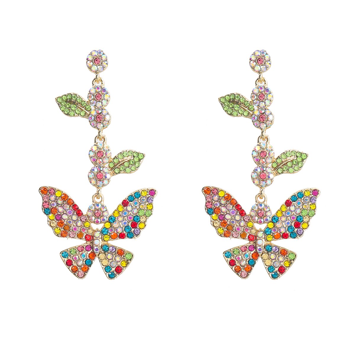 Pauli Manfi Fashion Metal Acrylic Butterfly Earrings Women