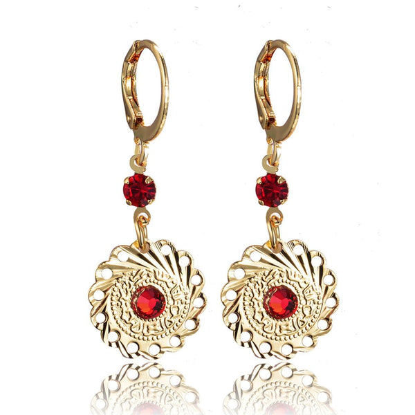 Golden vintage coin earing Pendant Woman jewelry Gift