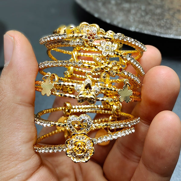 Dubai Gold Color Baby Bangles For Kids Baby Promotion Sale Child Birthday Gifts