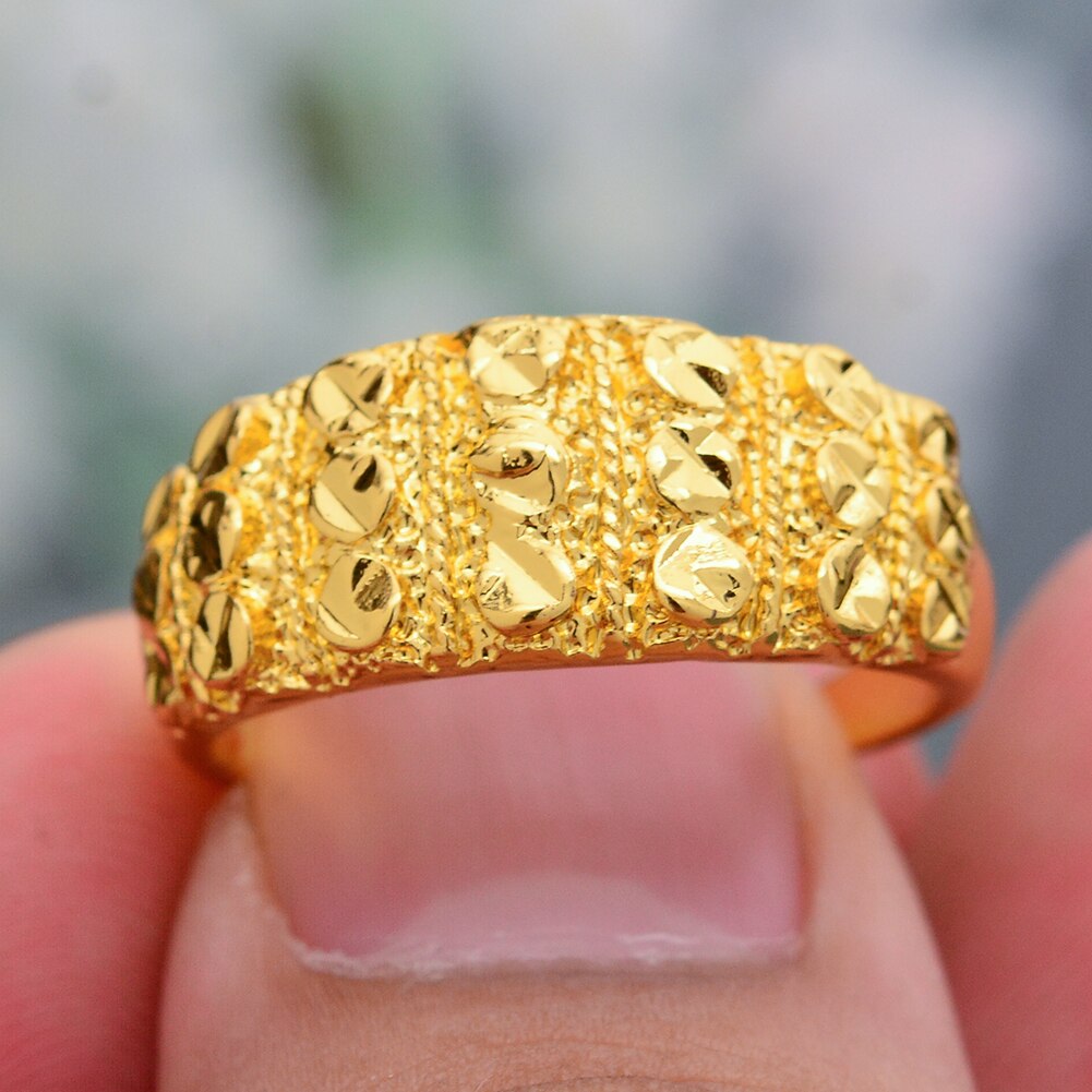 Resizable Gold Ring for Women Girls Dubai Gold Color African Rings