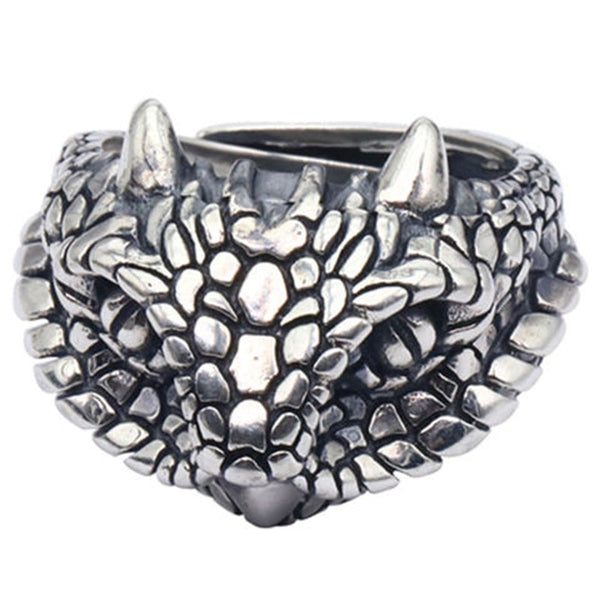 silver original design viper retro Japan South Korea exaggerated  adjustable ring