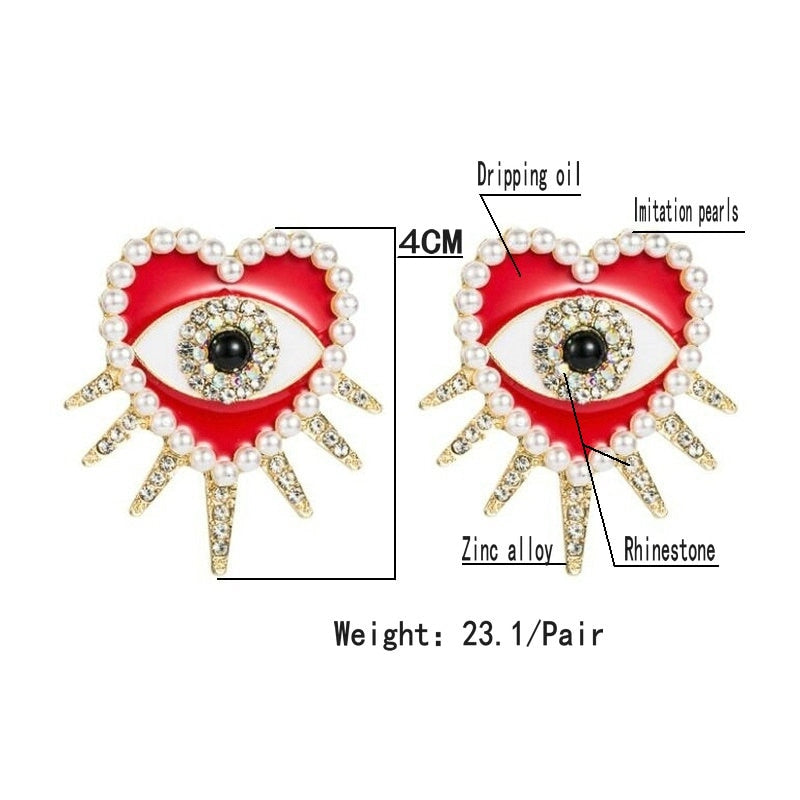 Oorbellen Heart Shaped Eye Stud Earrings For Women