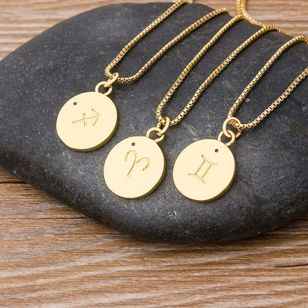 High Quality 12 Constellation Pendant Necklaces