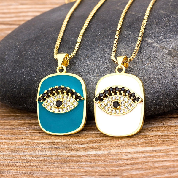 New Design Fashion Charm Luck Turkey Evil Eye Pendant Necklaces For Women