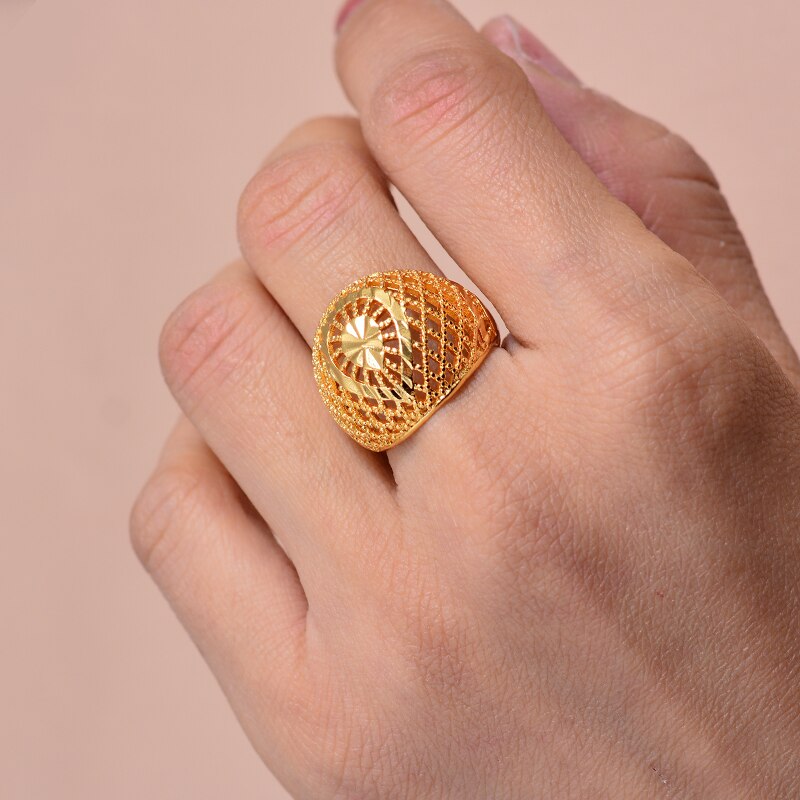 Gold Color Ring for Women Girl  Wedding Rings Jewelry