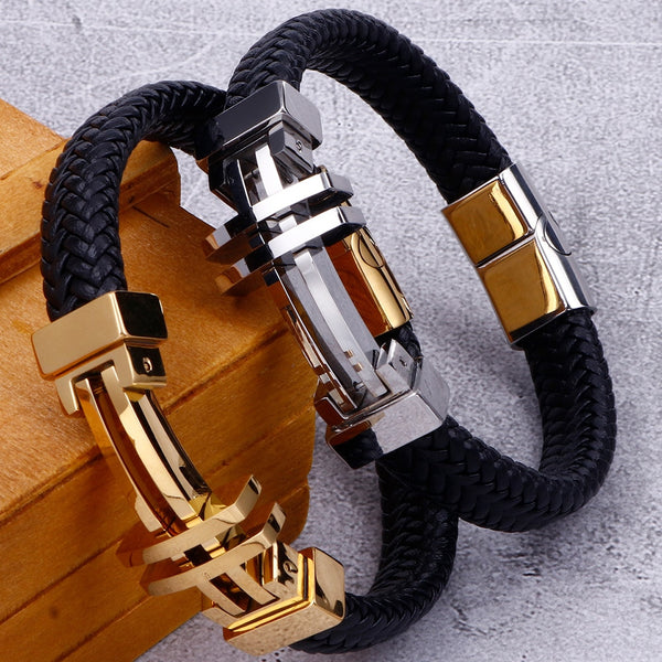 11MM Braided Leather Man Bracelet For Men