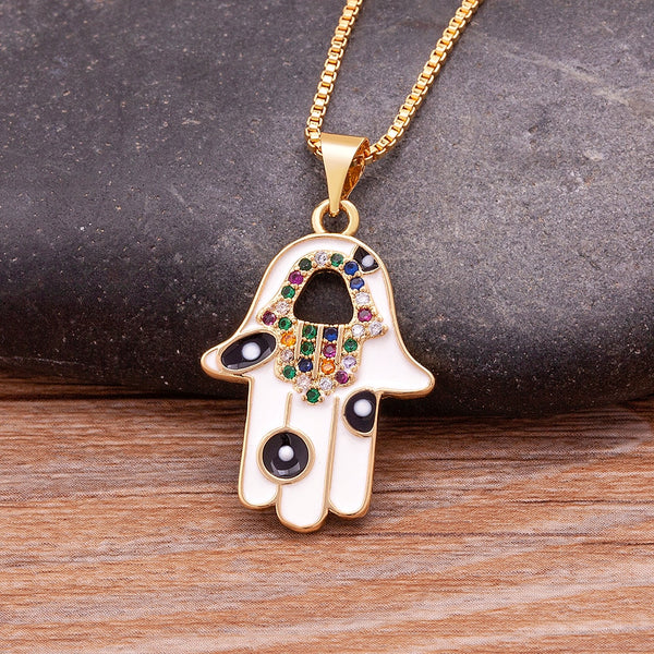 Fashion Vintage Evil Eye Pendant Enamel Dripping Oil Jewelry