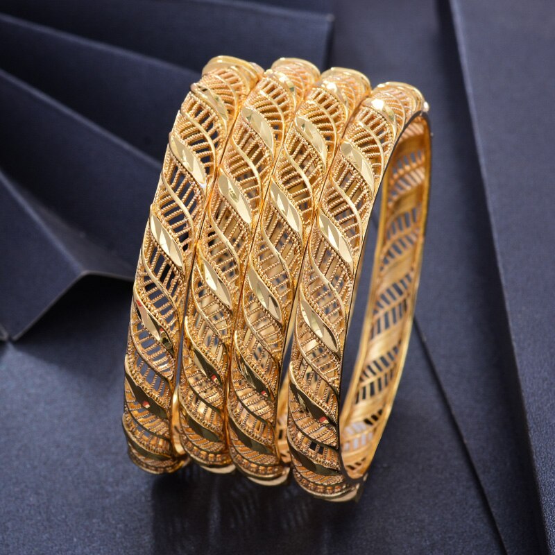 1Pcs Can Open Dubai Arab Kuwait  Gold Color Bangles For women