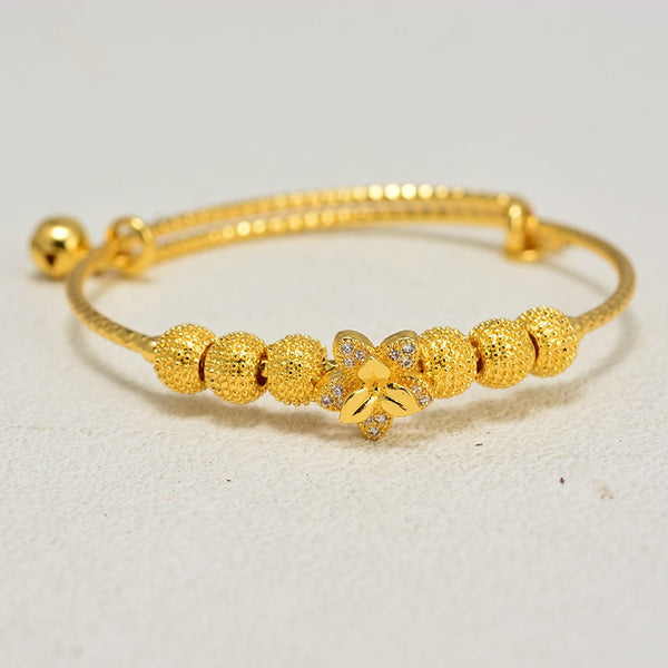 1Pcs Dubai Arab Gold Color Baby Child Bracelet Bangles For Boy Girl Bride Bracelets