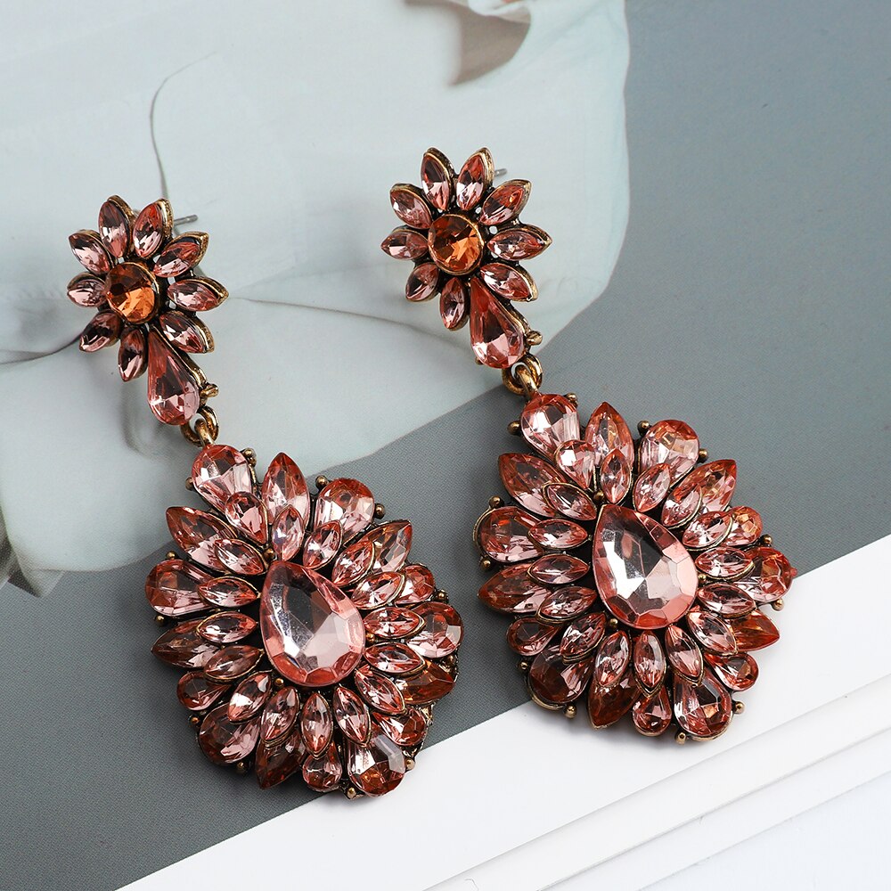 Charm Sweet Ethnic Style Flower Long Dangle Earrings