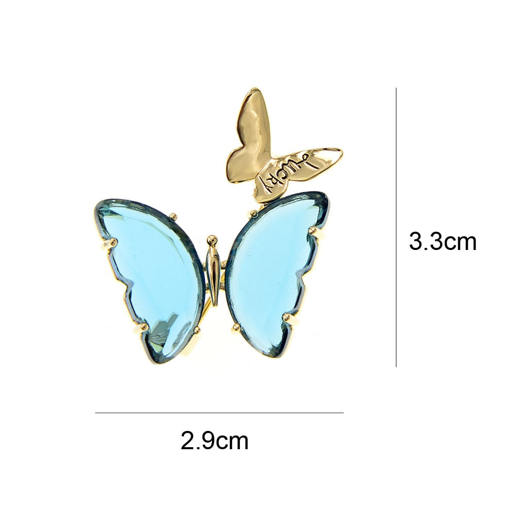 Clear Crystal Butterfly Brooches For Women