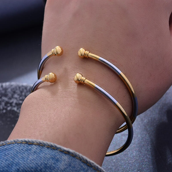 Ethiopian Dubai  Two-color Gold Color  Cuff Bangles For Women