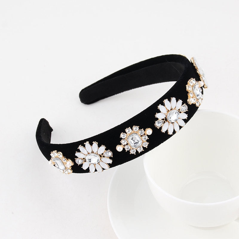 Luxury Baroque Rhinestone Headbands Hair Hoops