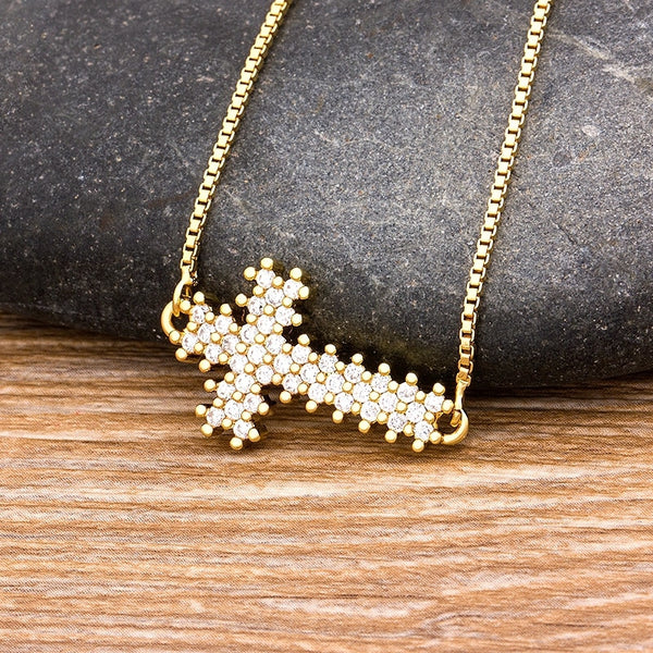 New Fashion Cubic Zirconia Cross Necklace Top Quality Crystal Cross Pendant