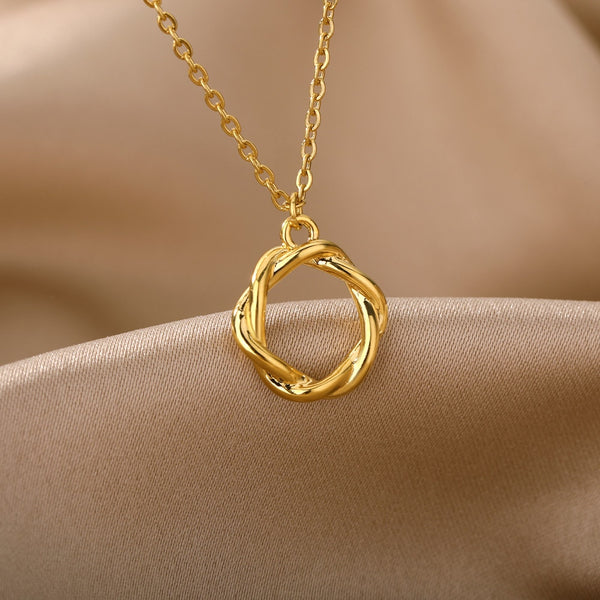 Elegant Hollow Round Pendant Necklaces For Women