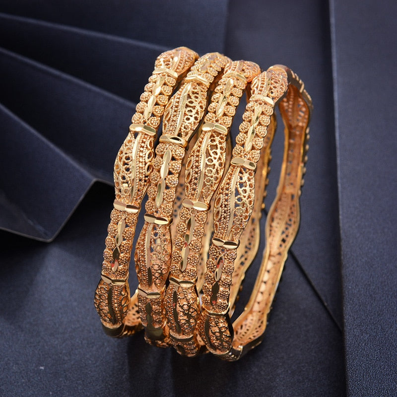 Can Open Dubai Arab Kuwait Gold Color Bangles  For women