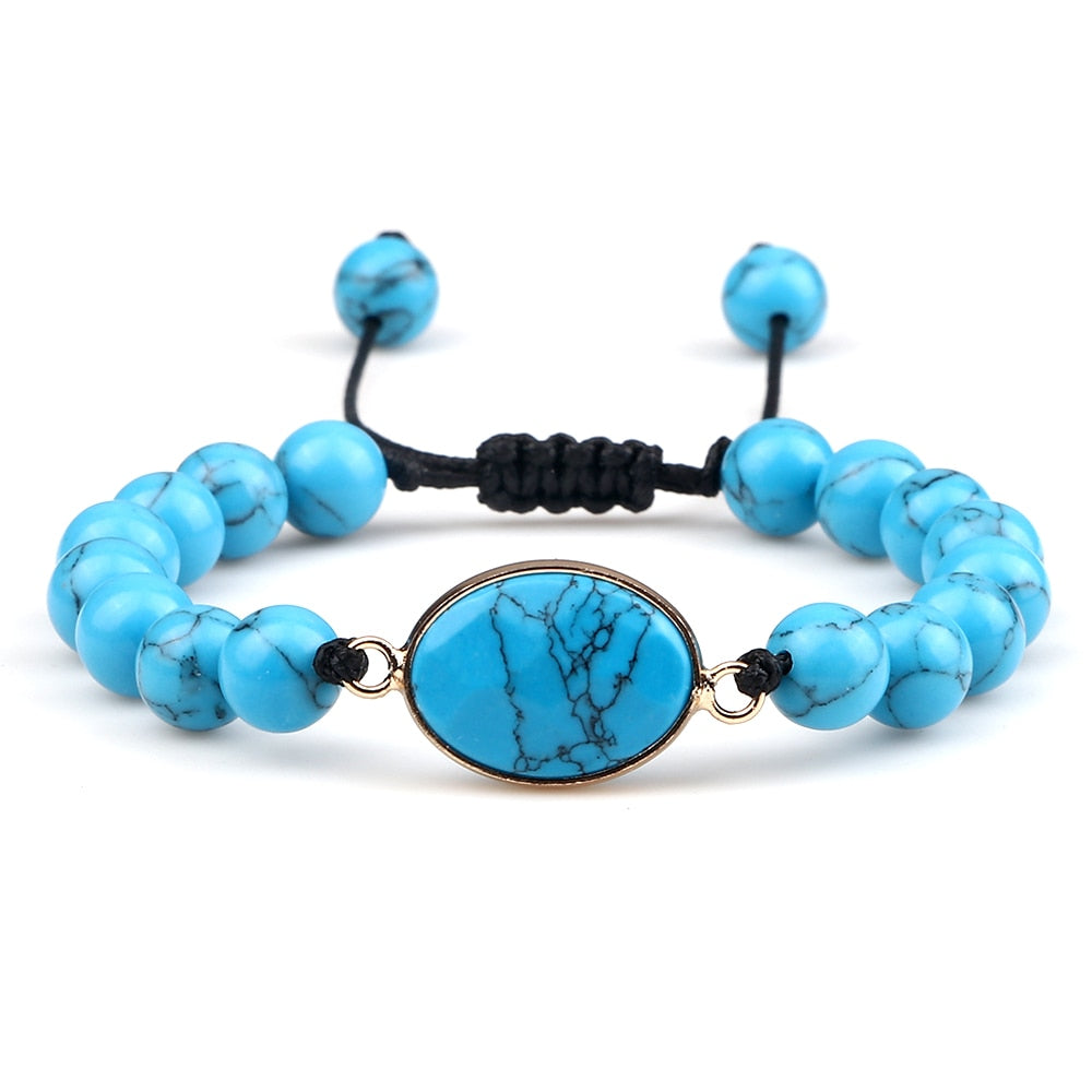 Trendy Women Natural Stone Beaded Bracelet