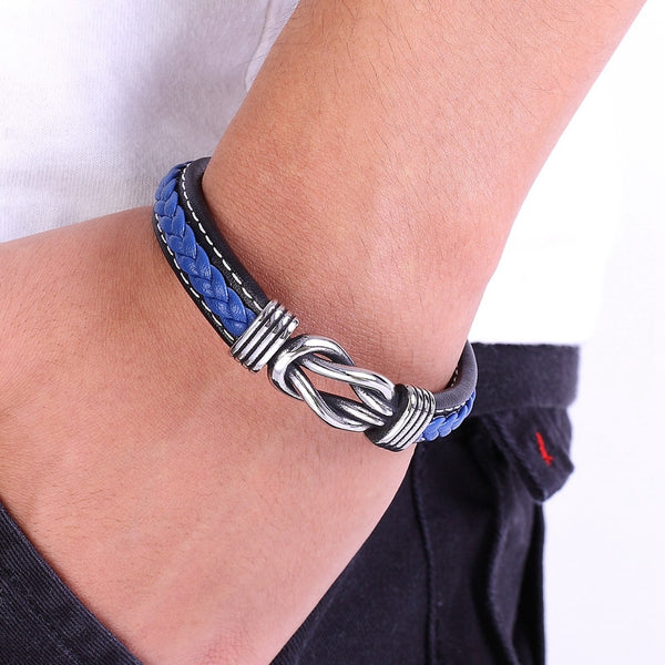 Fashion Deluxe Irregular Graphic Accessories Men Leather Bracelet