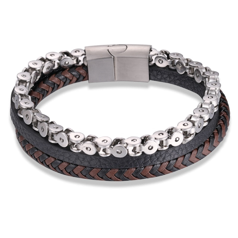 Bead Leather Tiger Eye Bracelet Men