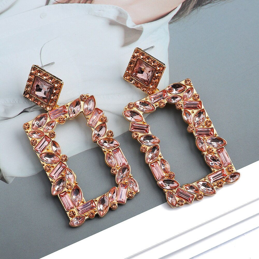 Fashion Boho Multicolor Square Drop Dangle Earrings For Women