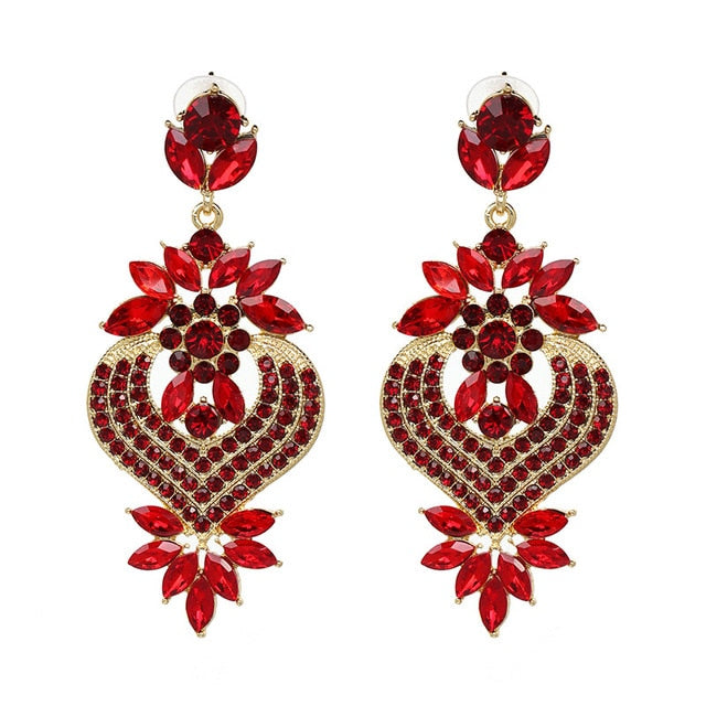 Fashion Jewelry Champagne Color Brincos Rhinestone Crystal Drop Earrings