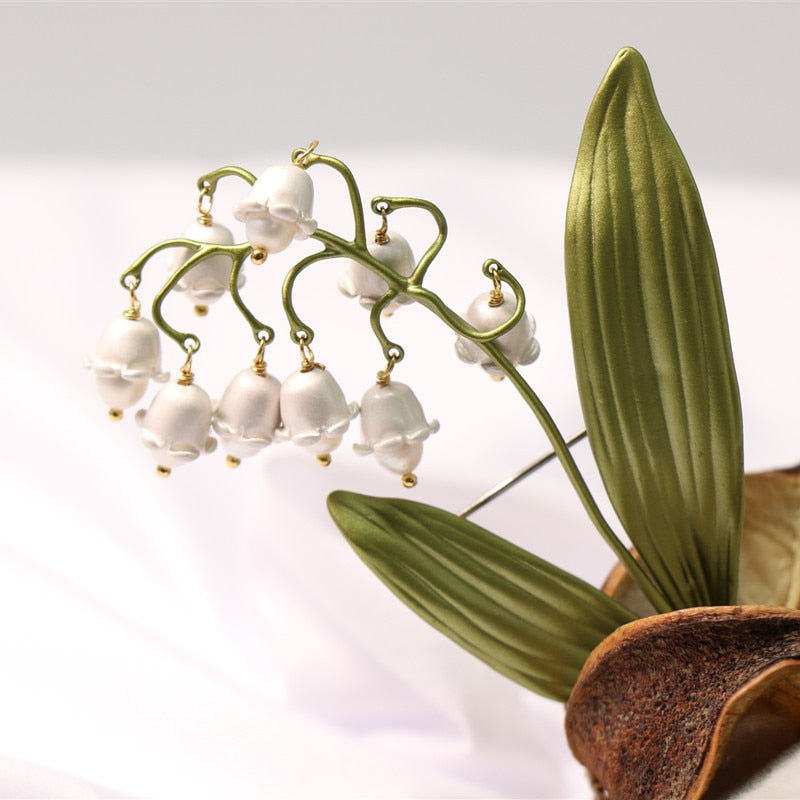 Luxury Brand Design Lily Of The Valley Flower Corsage Brooch