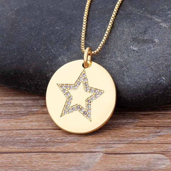 New Arrival Shining Zircon Star Pendant Necklace for Women