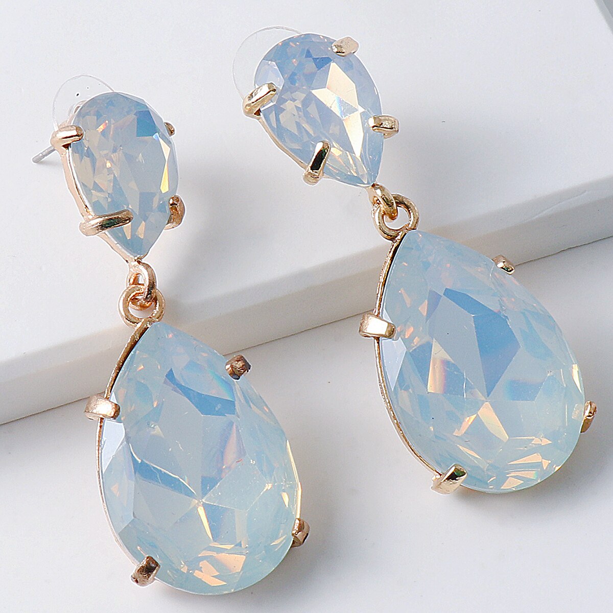 New Rhinestone Waterdrop Dangle Earrings