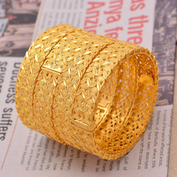 Nigeria Oman 4pcs Dubai Gold Color Bangles For Women