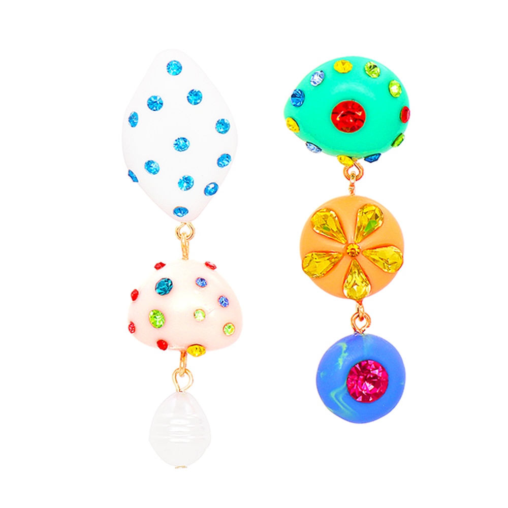 New Arrival Long Colorful Acrylic Irregular Drop Earring