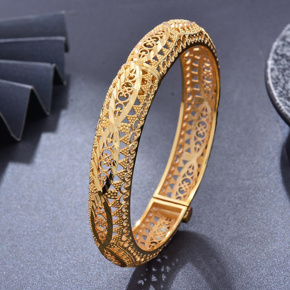 Ethiopian Wedding Gold Bangles Flowers Bracelets wife Gifts