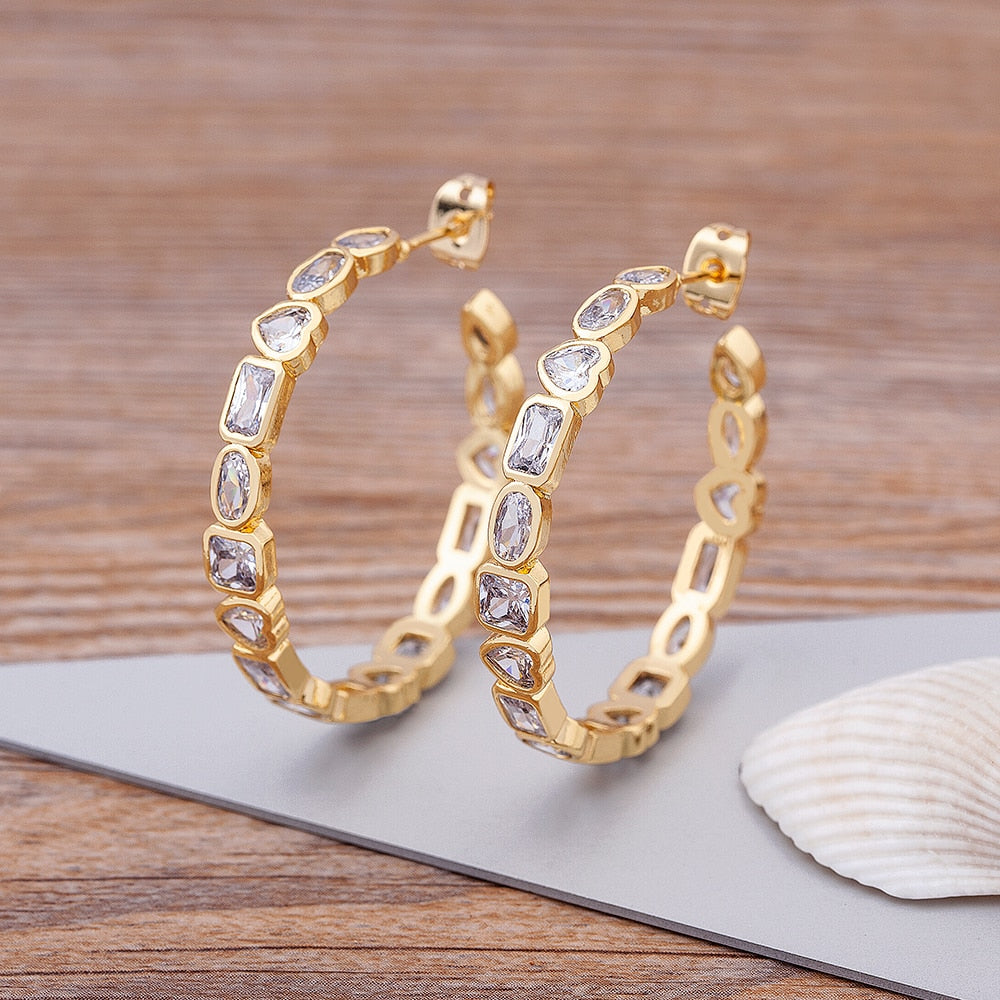 Top Quality Cubic Zirconia Hoop Earrings