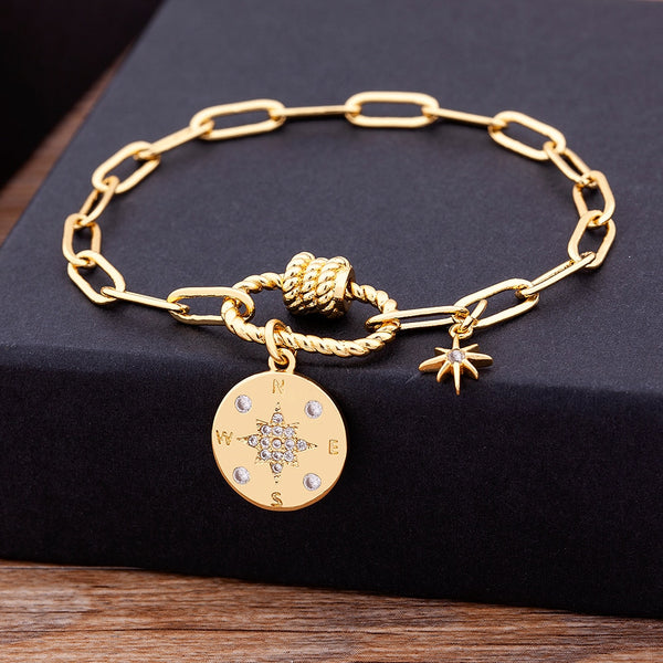 New Fashion Luxury 17 Styles Link Chain Star Pendants Bracelet for Women