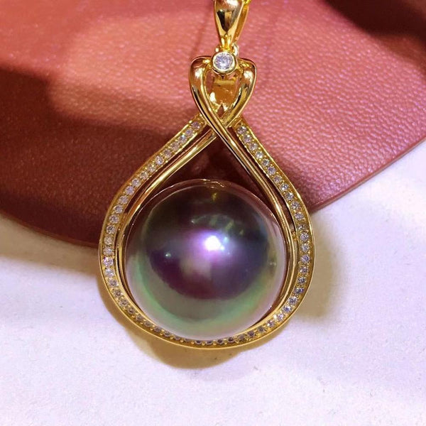 15-16mm Charming Purple Natural Freshwater Pearls Pendant