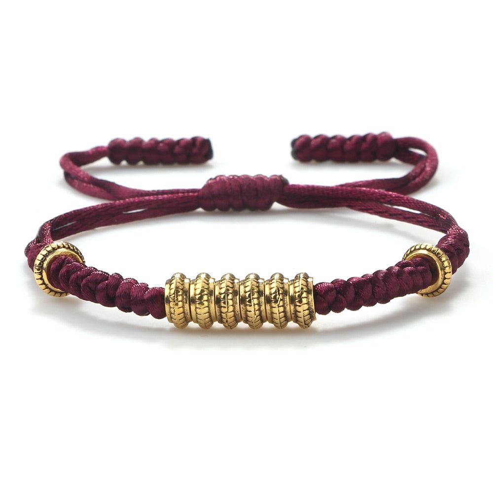 Tibetan Copper Beads Red Rope Braided Bracelet Women Men