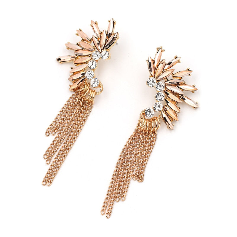 New Tassel Rhinestone Dangle Earrings for Women