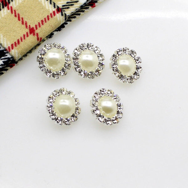 10Pcs 10mm Shank Buttons For Clothing Handwork Sewing Decorative Pearl Accessories