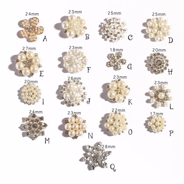 200pcs/lot Bling Metal Rhinestone buttons Jewelry Crystal Accessories